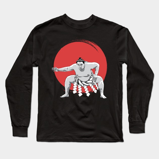 Japanese Sumo Wrestler t-shirt Long Sleeve T-Shirt by philerup